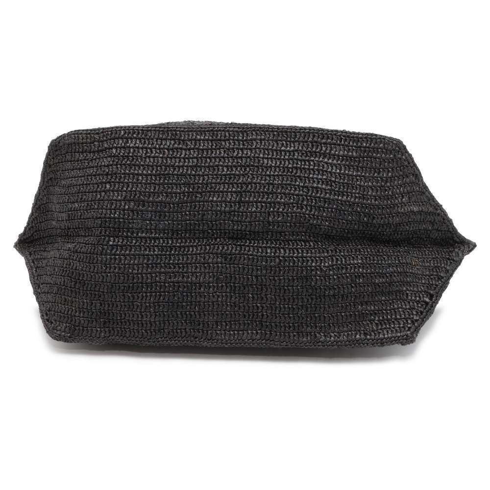 Loewe Fold Shopper Tote Bag Raffia Black Basket - Picture 3 of 12